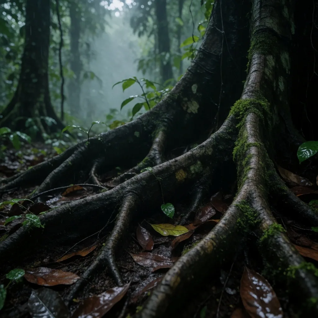 Tongkat Ali roots in rainforest